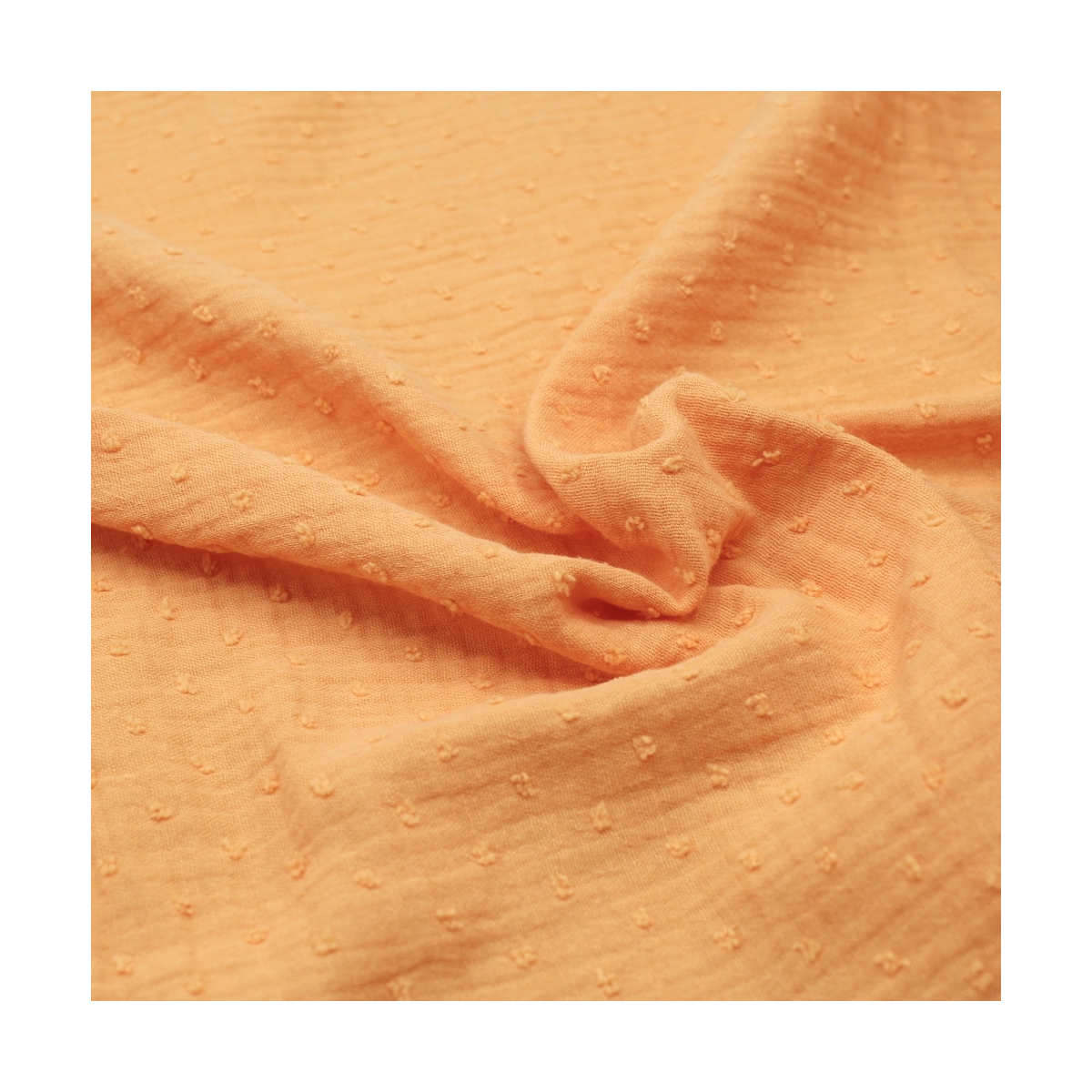 Double gaze de coton BIO plumetis mangue