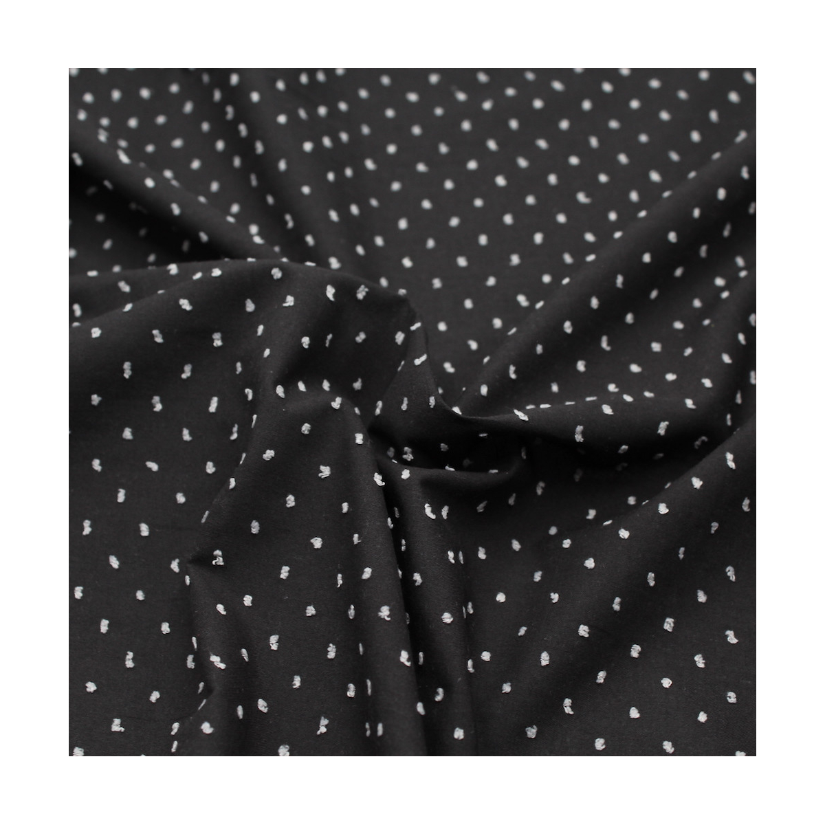 Plumetis de coton bicolore noir / blanc Qualité Oeko-tex - 1