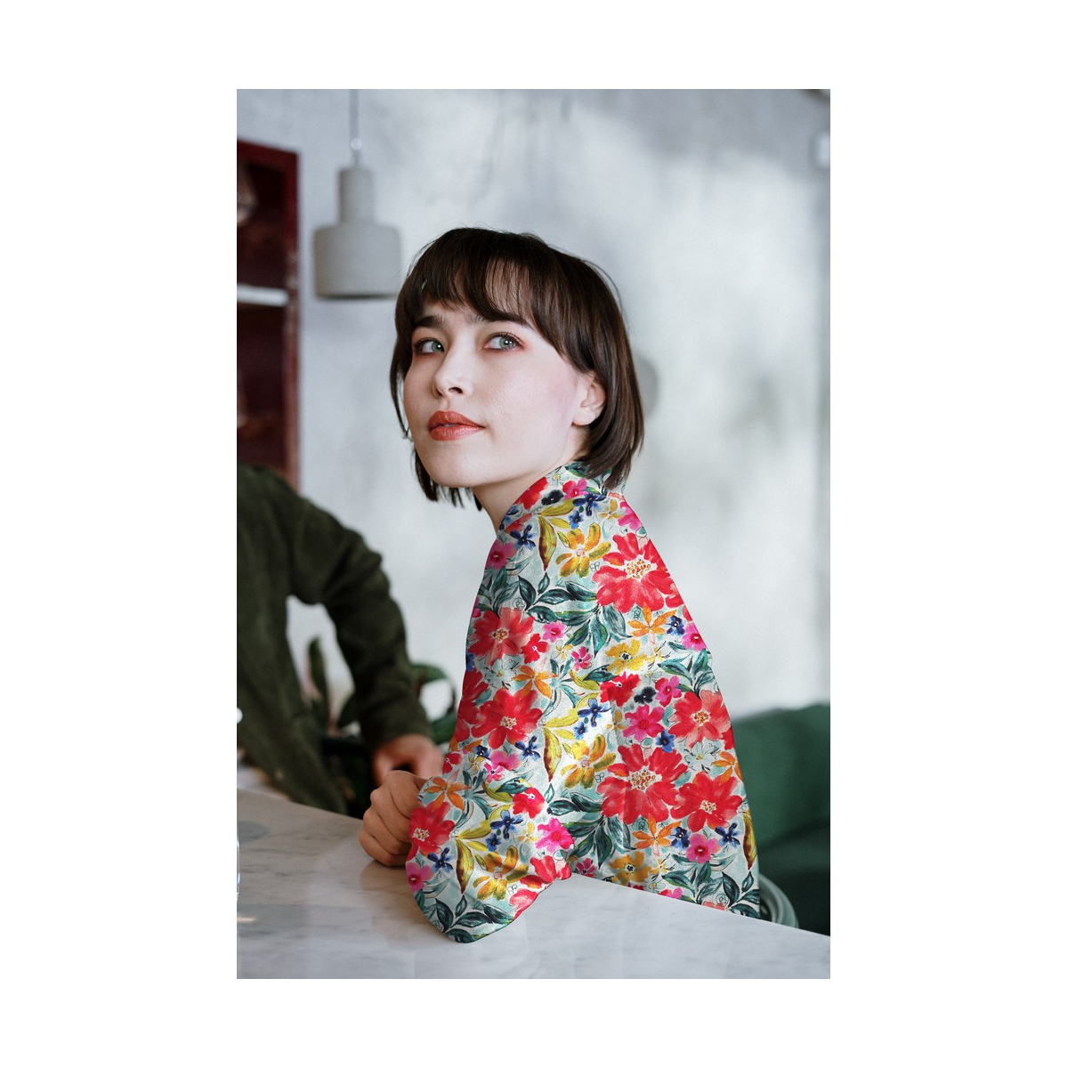 Joy - Viscose Ecovero imprimé fleuri rouge