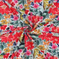 Joy - Viscose Ecovero imprimé fleuri rouge