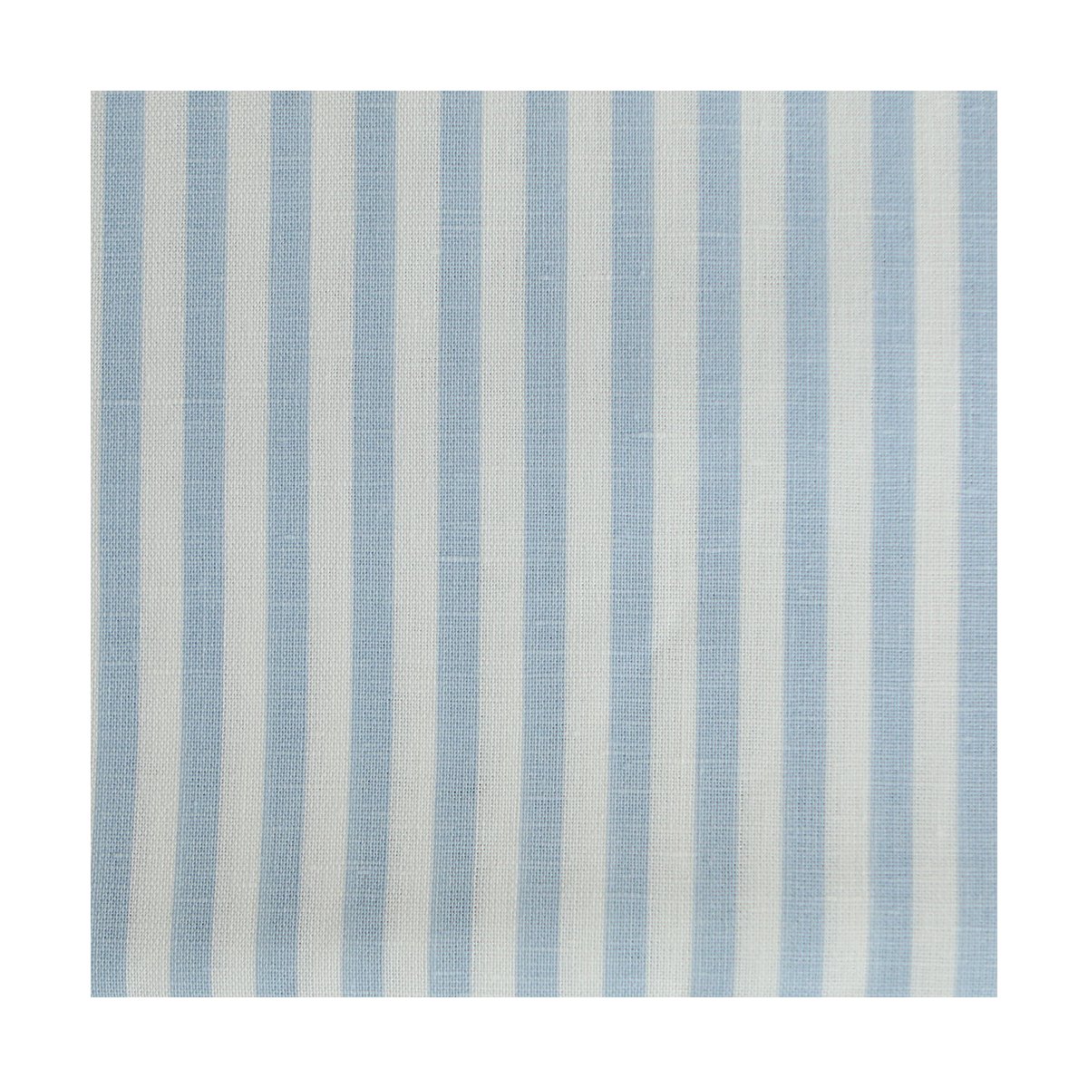 Lucas - Tissu lin coton rayures 6mm blanc lait et bleu horizon