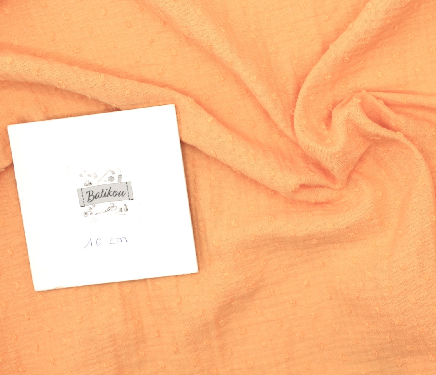 Double gaze de coton BIO plumetis mangue