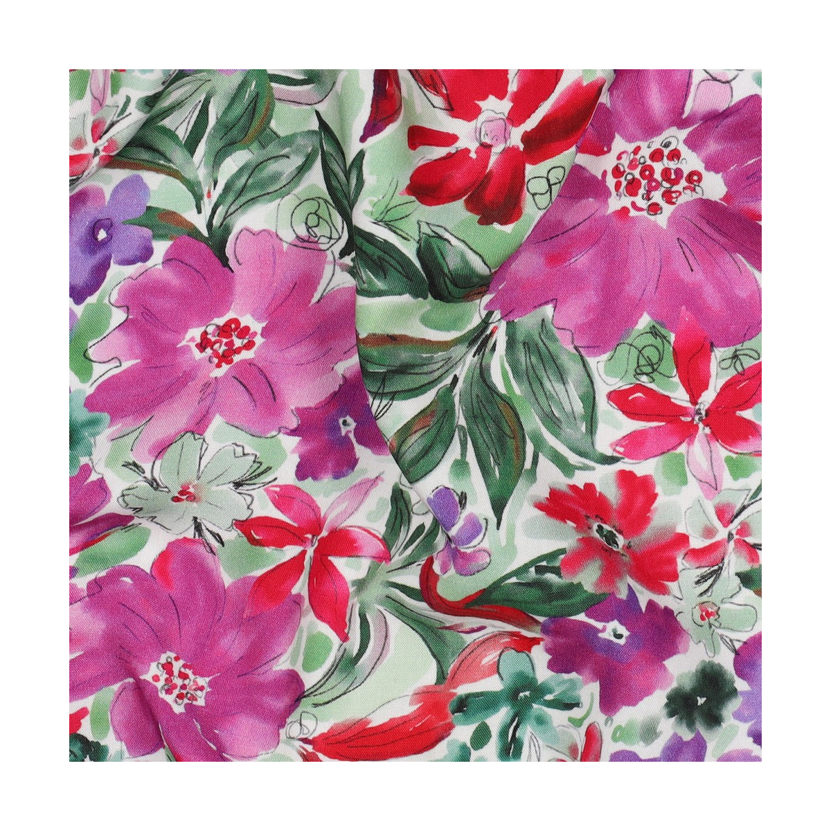 Joy - Viscose Ecovero imprimé fleuri purple