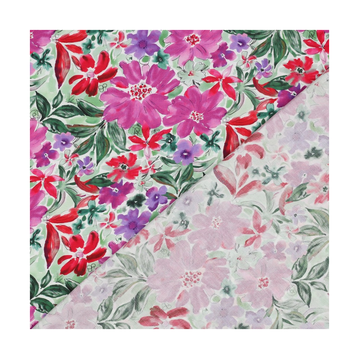 Joy - Viscose Ecovero imprimé fleuri purple