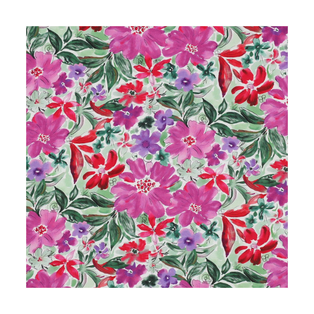 Joy - Viscose Ecovero imprimé fleuri purple