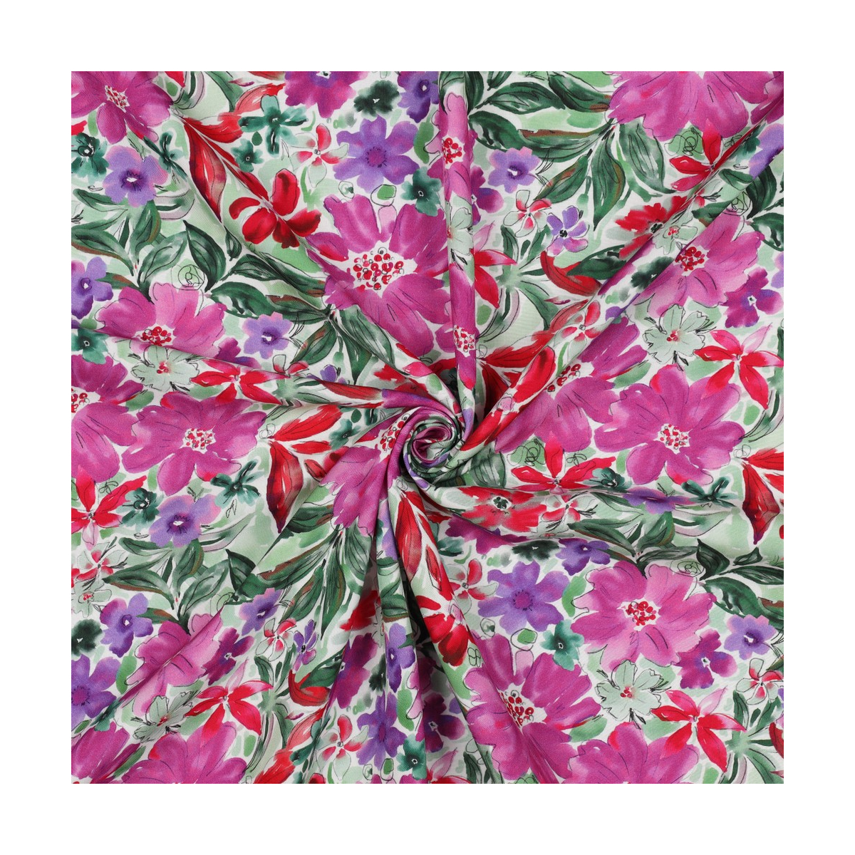 Joy - Viscose Ecovero imprimé fleuri purple