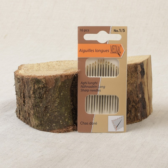 Lot de 16 aiguilles coudre main chas doré
