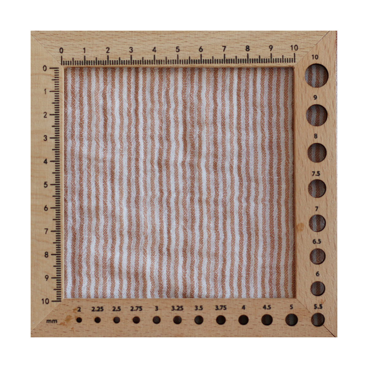 Double gaze de coton réversible rayures caramel