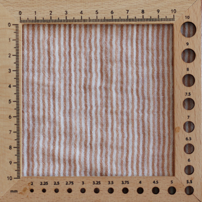 Double gaze de coton réversible rayures caramel