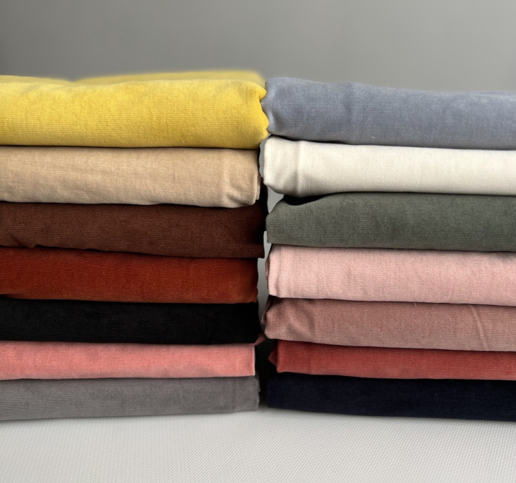 Velours milleraies stretch coton coloris rose malabar Batikou - 7