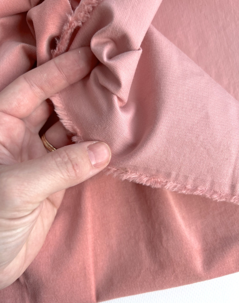 Velours milleraies stretch coton coloris rose malabar Batikou - 1 2