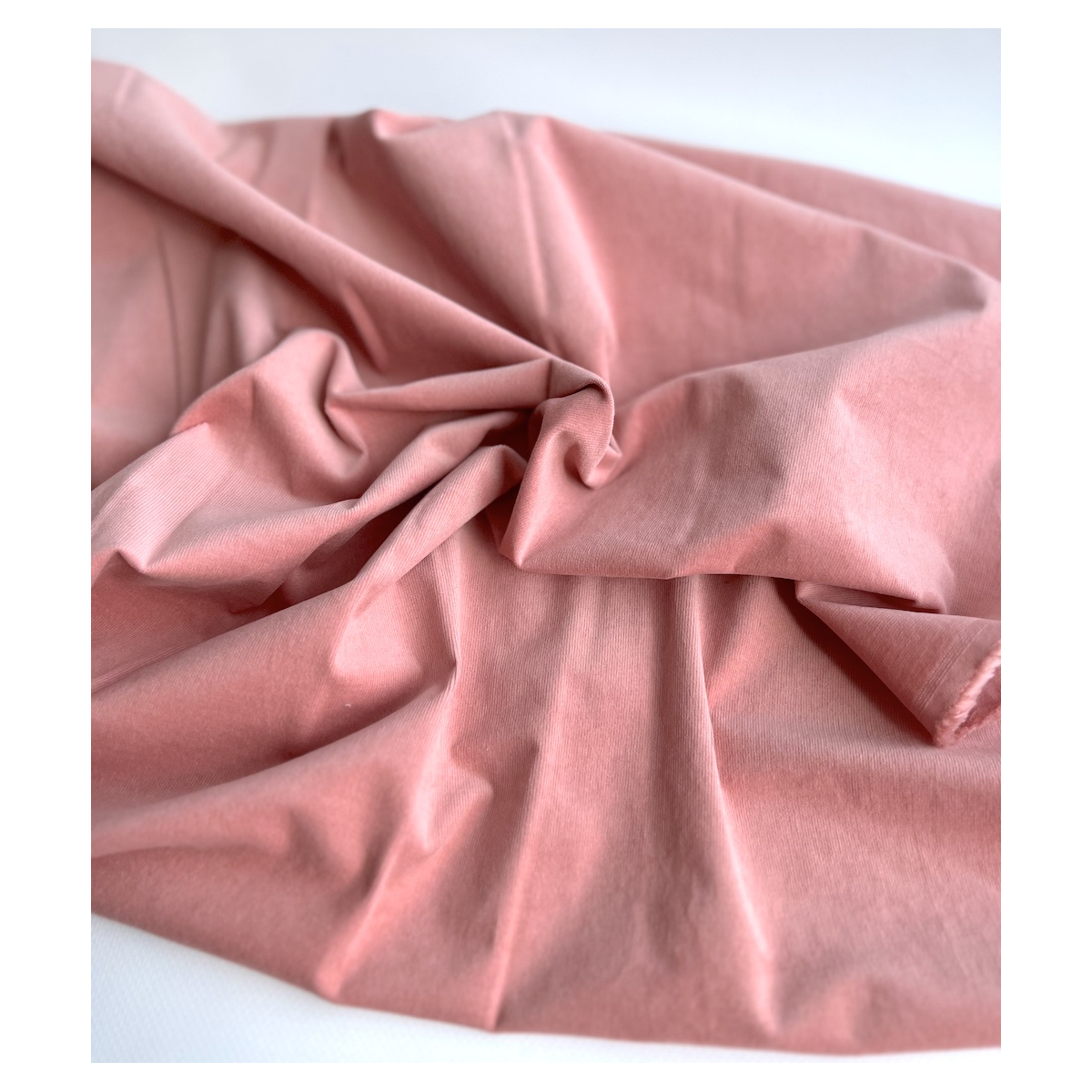 Velours milleraies stretch coton coloris rose malabar Batikou - 3