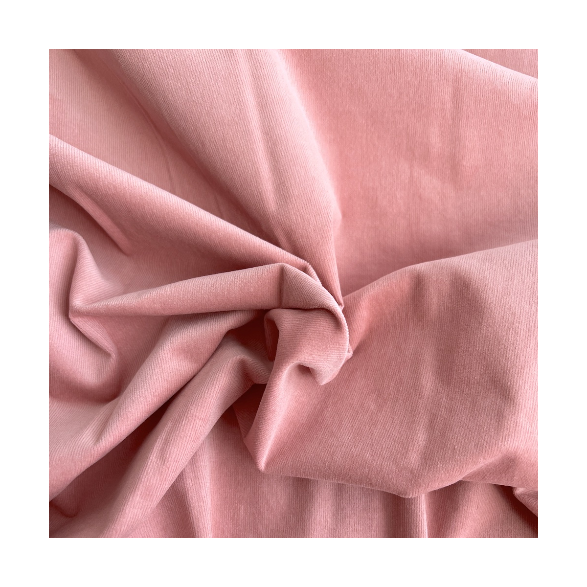Velours milleraies stretch coton coloris rose malabar Batikou - 1