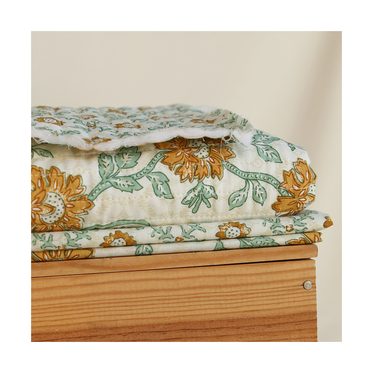 Jivan B - Tissu indien coton hand block traditionnel