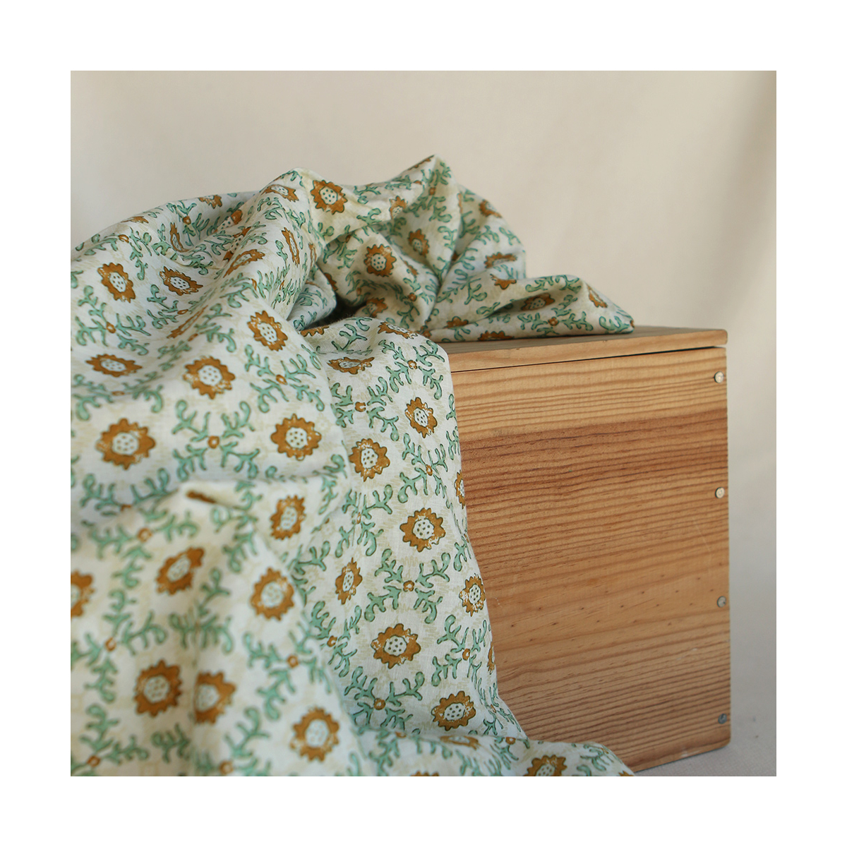 Jivan B - Tissu indien coton hand block traditionnel