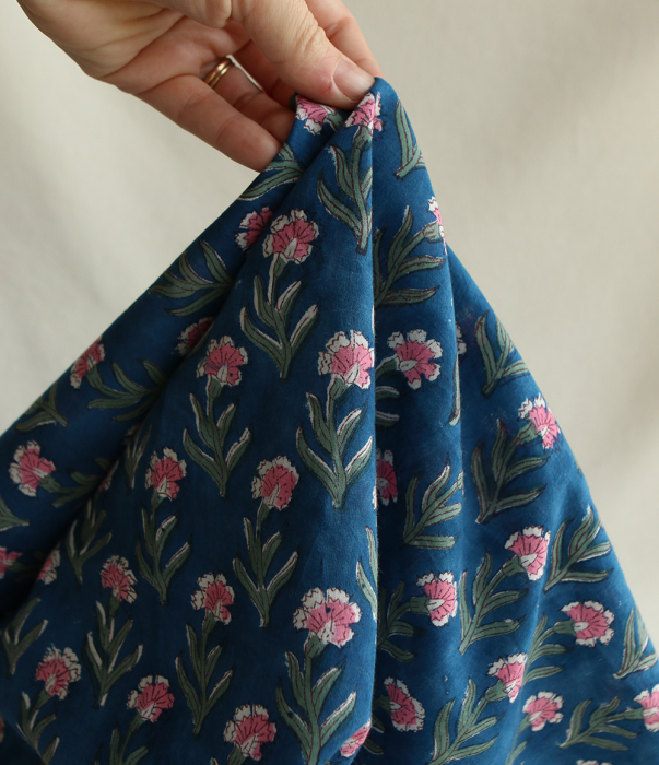 Neha B - Tissu indien en coton imprimé main Hand Block Artisanal