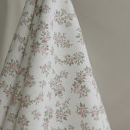 Lilou - Batiste de coton douce à imprimé exclusif fleuri vert et rose