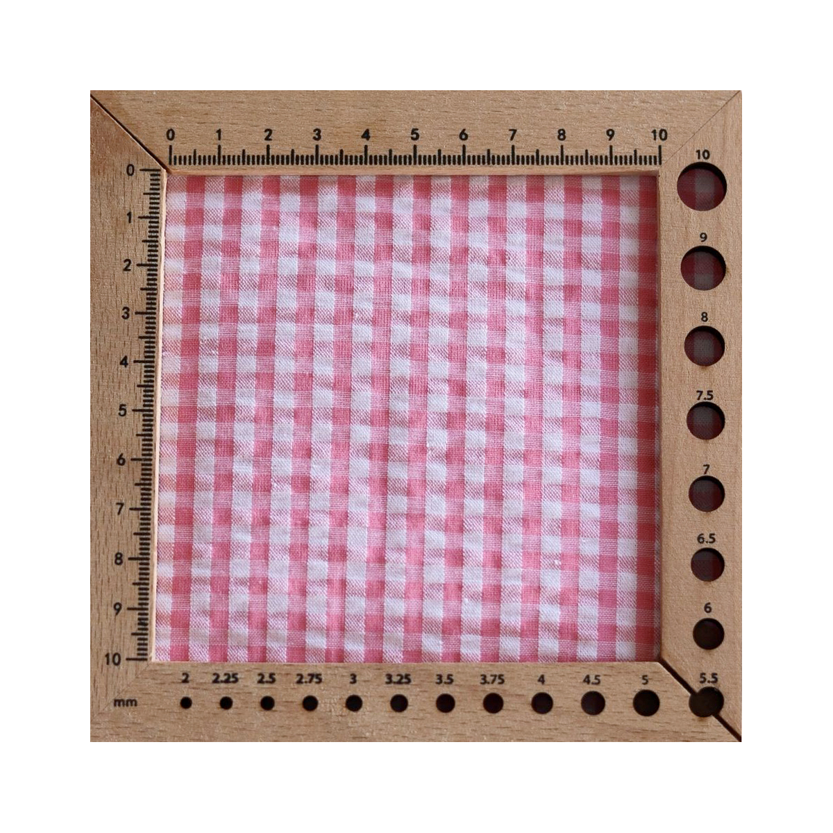 Seersucker / Coton mélangé gaufré vichy candy rose