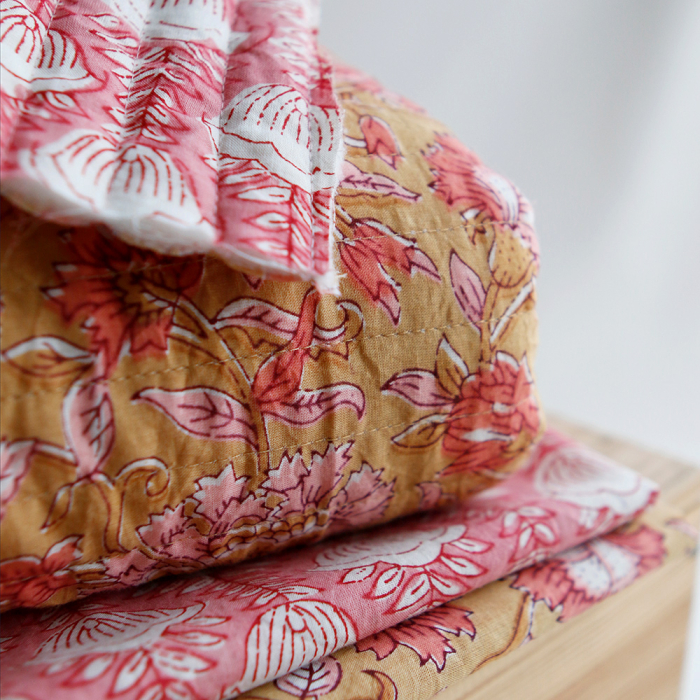 Tissu indien coton hand block traditionnel