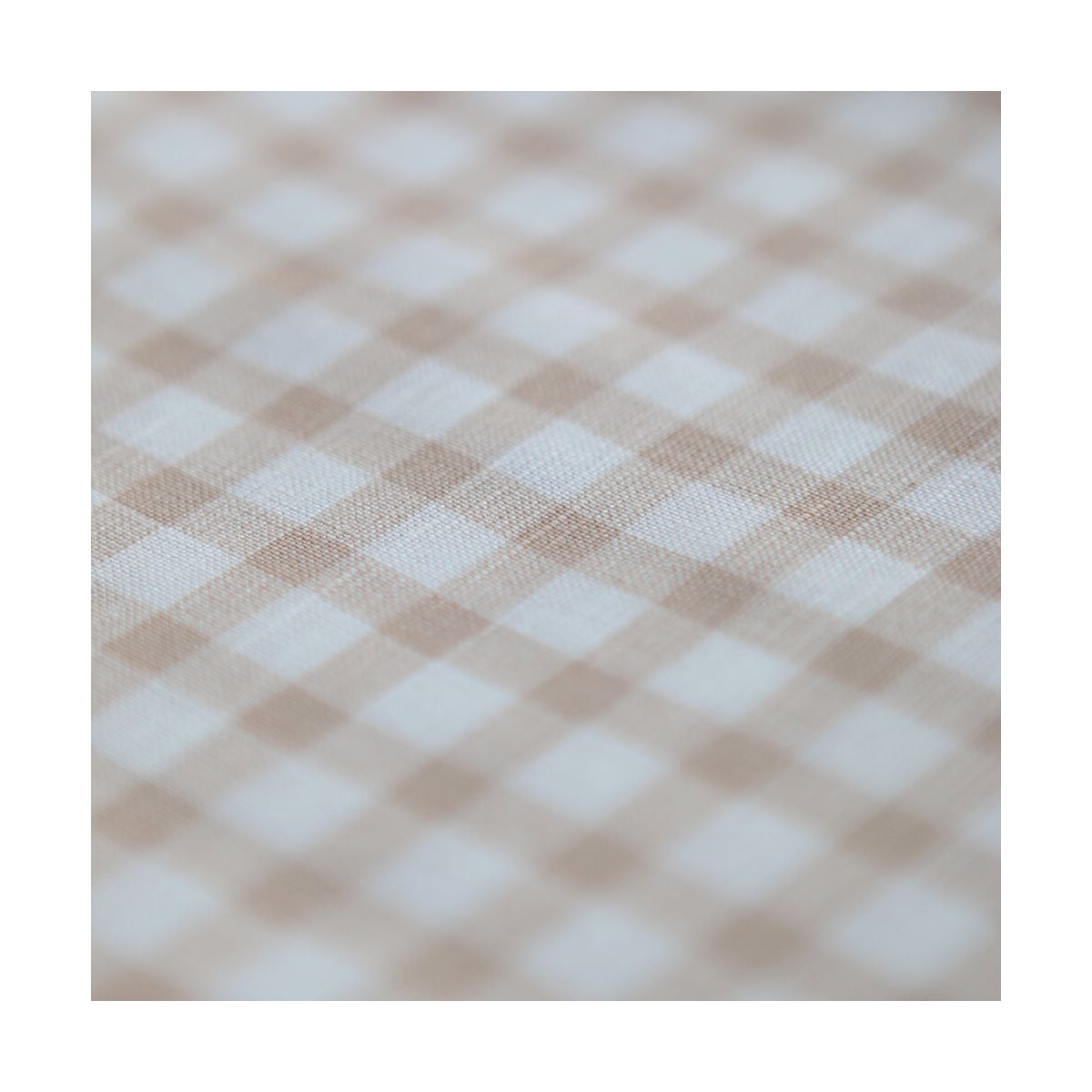 Victor - Tissu lin coton vichy 7mm blanc lait et cappuccino