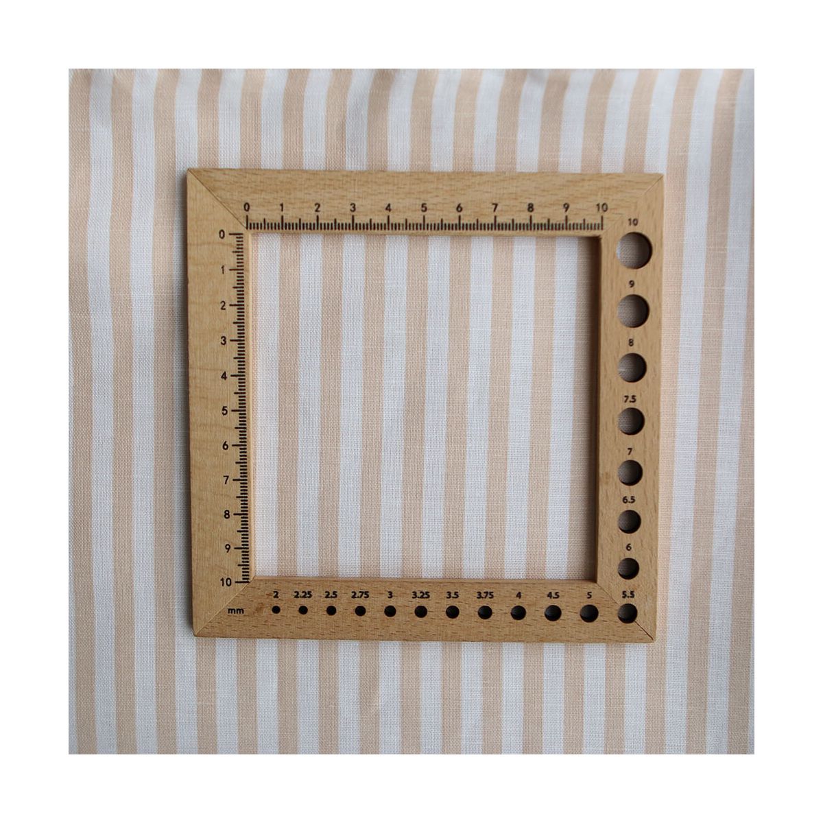 Lucas - Tissu lin coton rayures 6mm blanc lait et cappuccino