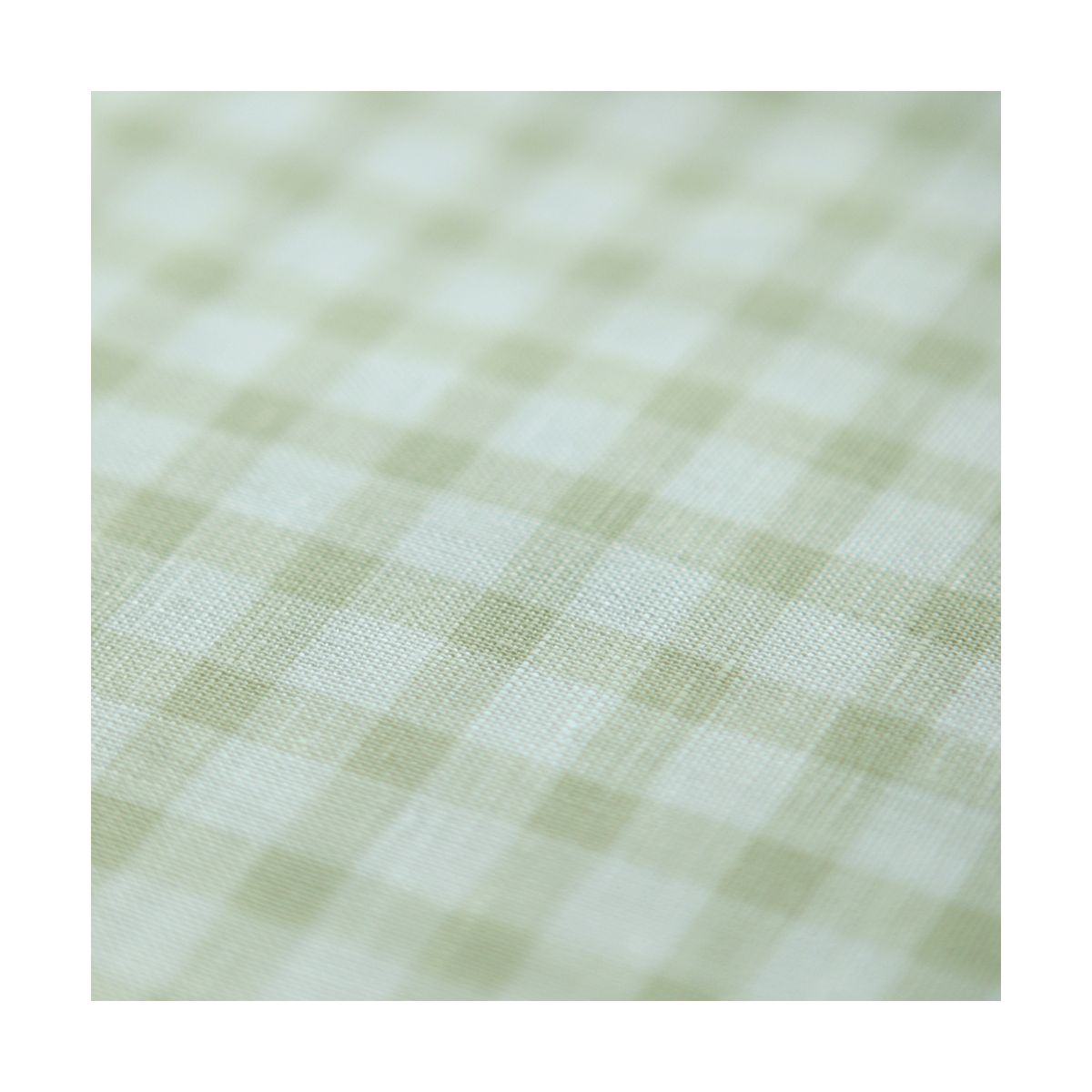 Victor - Tissu lin coton vichy 7mm blanc lait et vert amande