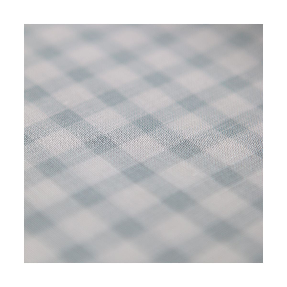 Victor - Tissu lin coton vichy 7mm blanc lait et bleu brume