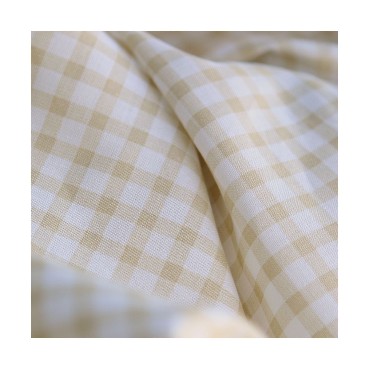 copie de Victor - Tissu lin coton vichy 7mm blanc lait et bleu brume