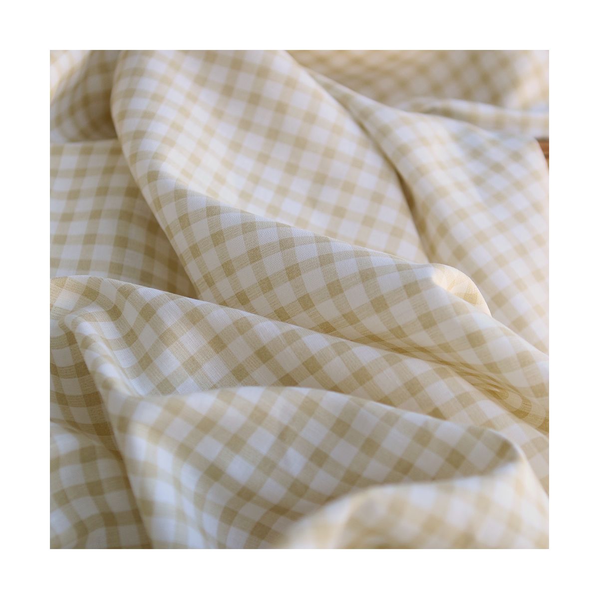 copie de Victor - Tissu lin coton vichy 7mm blanc lait et bleu brume