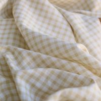 copie de Victor - Tissu lin coton vichy 7mm blanc lait et bleu brume