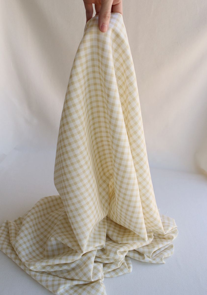copie de Victor - Tissu lin coton vichy 7mm blanc lait et bleu brume