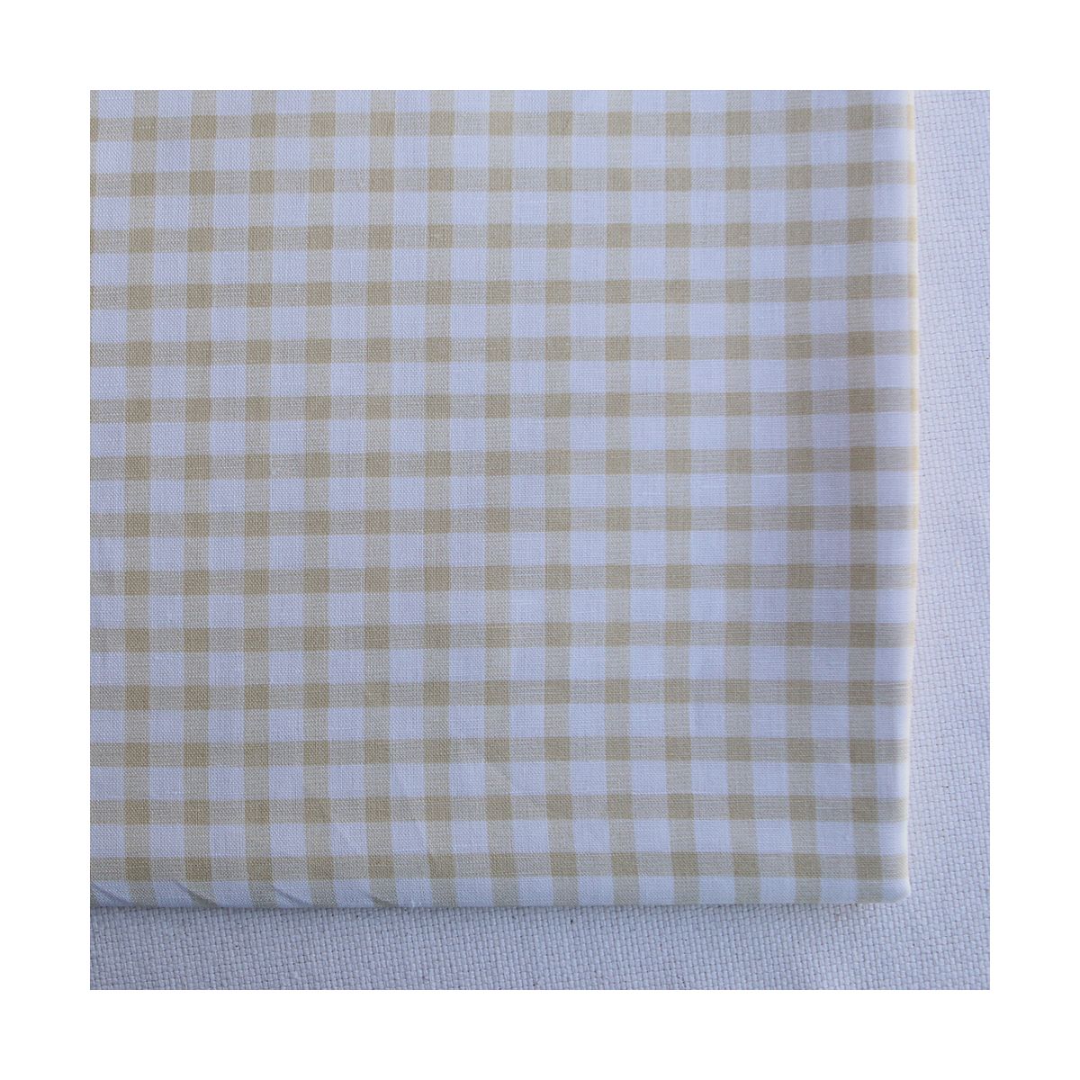 copie de Victor - Tissu lin coton vichy 7mm blanc lait et bleu brume