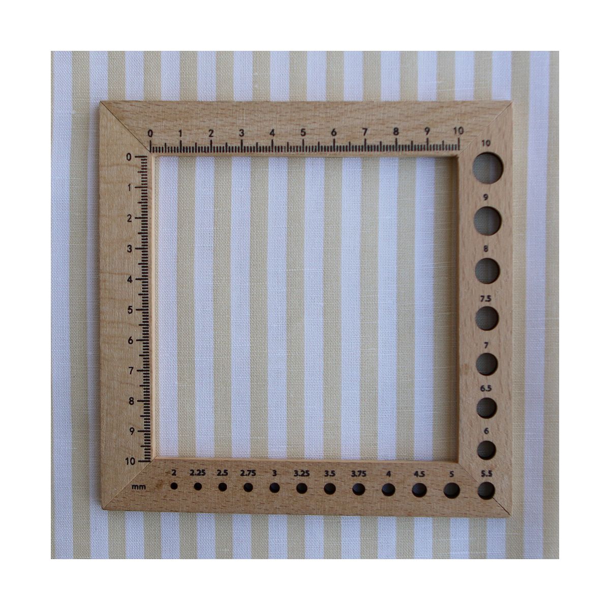 Lucas - Tissu lin coton rayures 6mm blanc lait et jaune blé