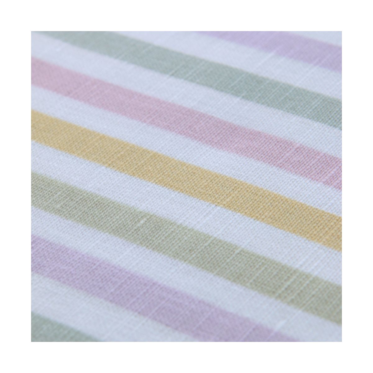 Lucas - Tissu lin coton rayures 6mm multicolores jaune, vert, rose