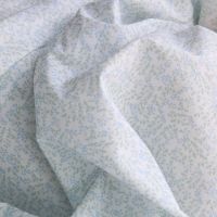 Batiste de coton BIO douce petit motif fleuri bleu vert tendre