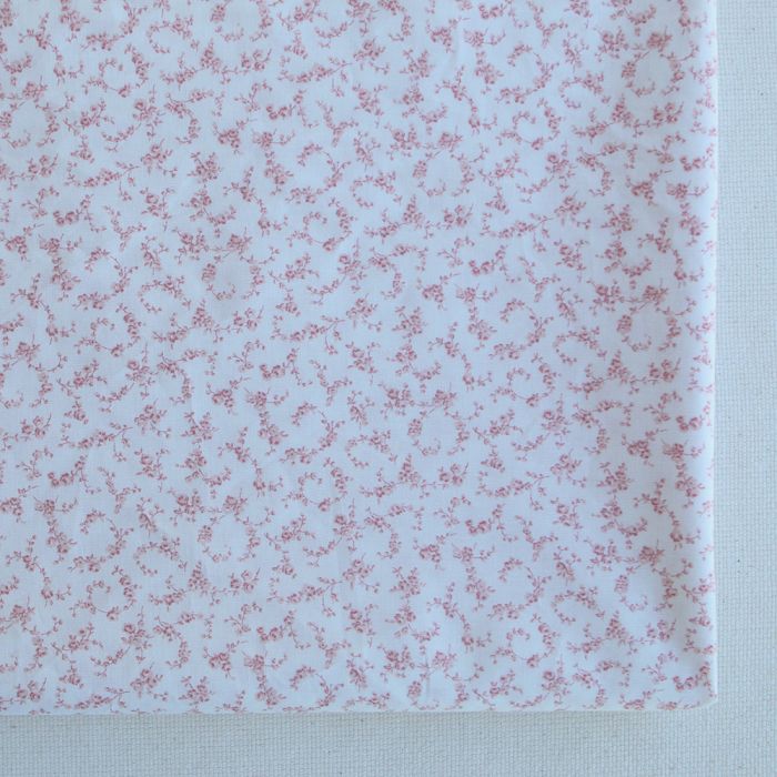 Sakura - Popeline de coton douce qualité SWEET fond lait petit fleuri rose tendre