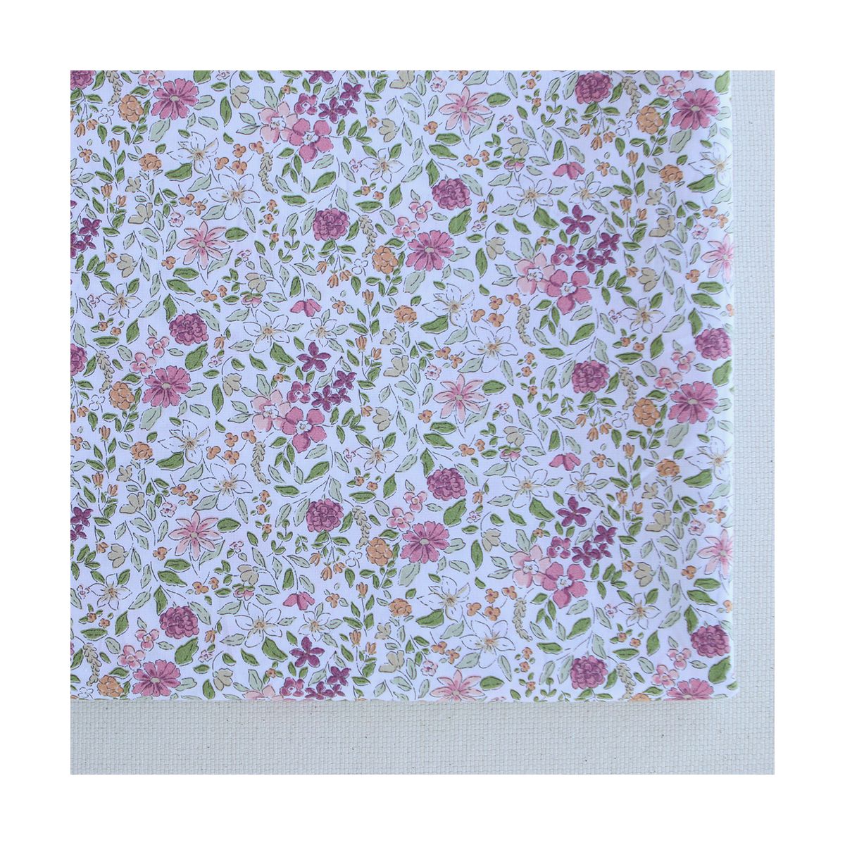 Amelie - Popeline de coton fleuri teintes roses