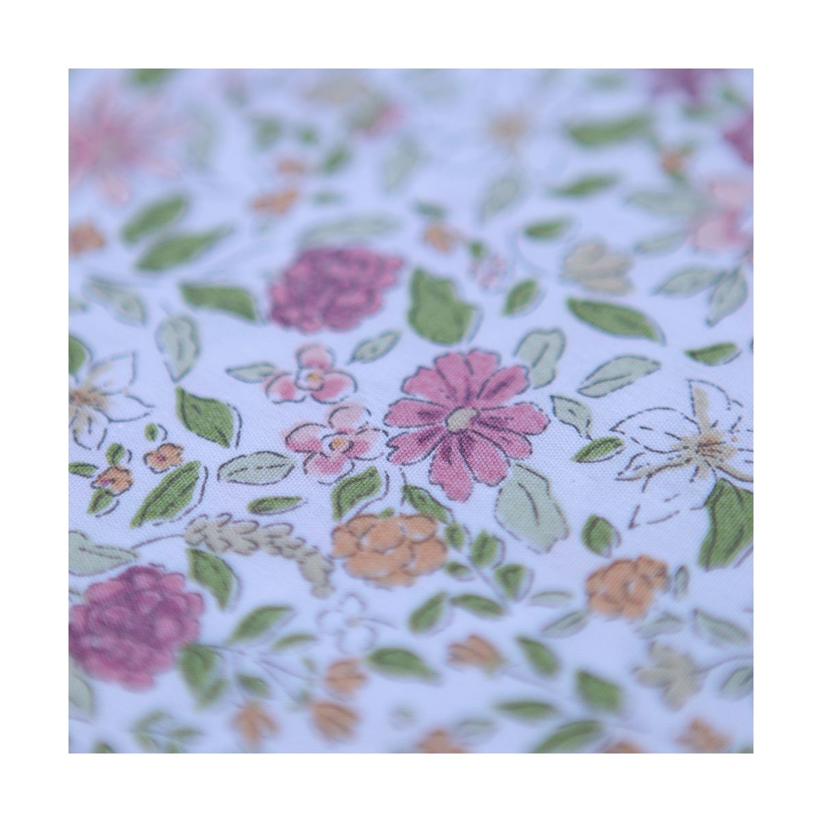 Amelie - Popeline de coton fleuri teintes roses