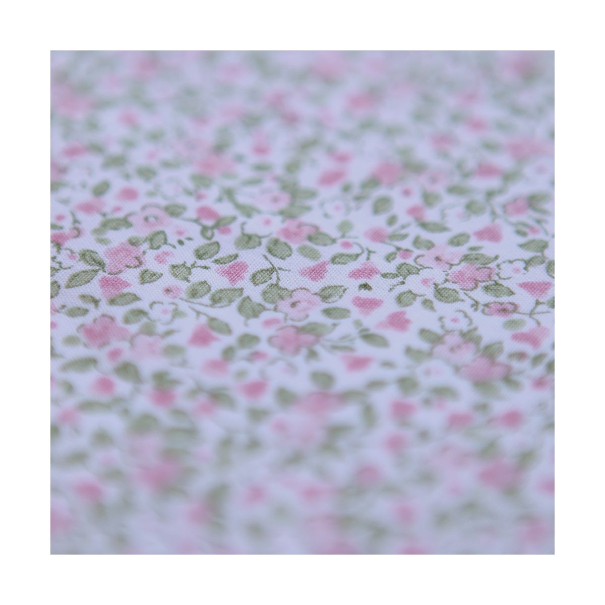 Grace - Popeline de coton mini fleurivert et rose