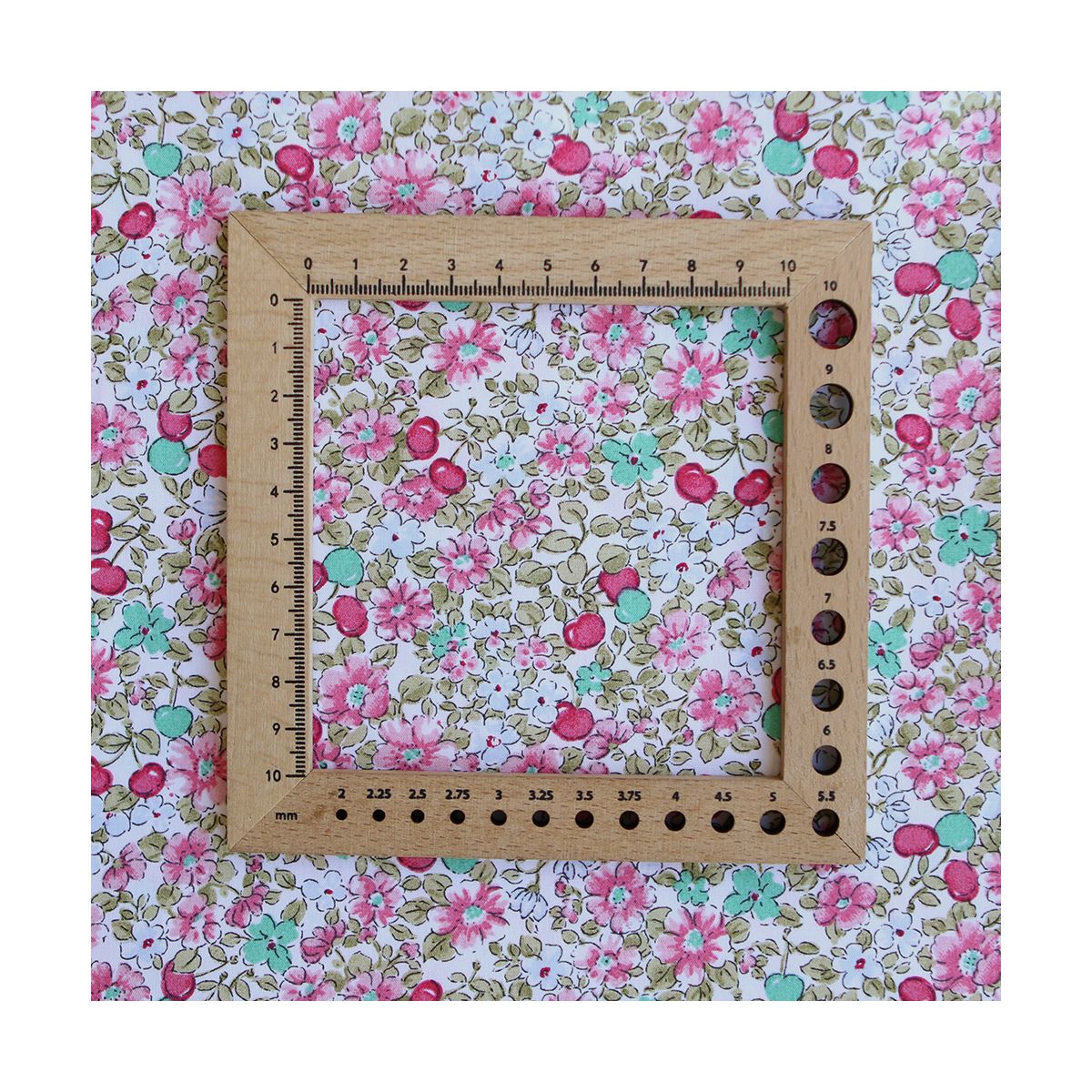 Cerisette - Popeline de coton imprimé fleuri et cerises