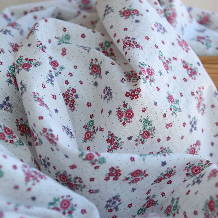 copie de Alicia - Tissu coton texturé imprimé bois de rose