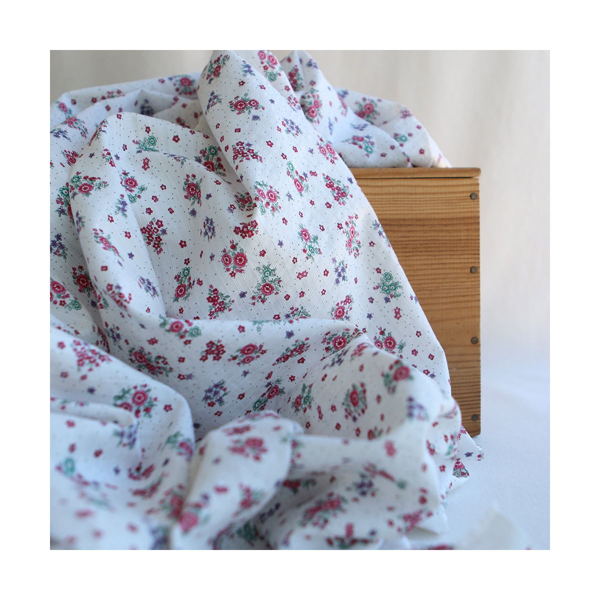 copie de Alicia - Tissu coton texturé imprimé bois de rose