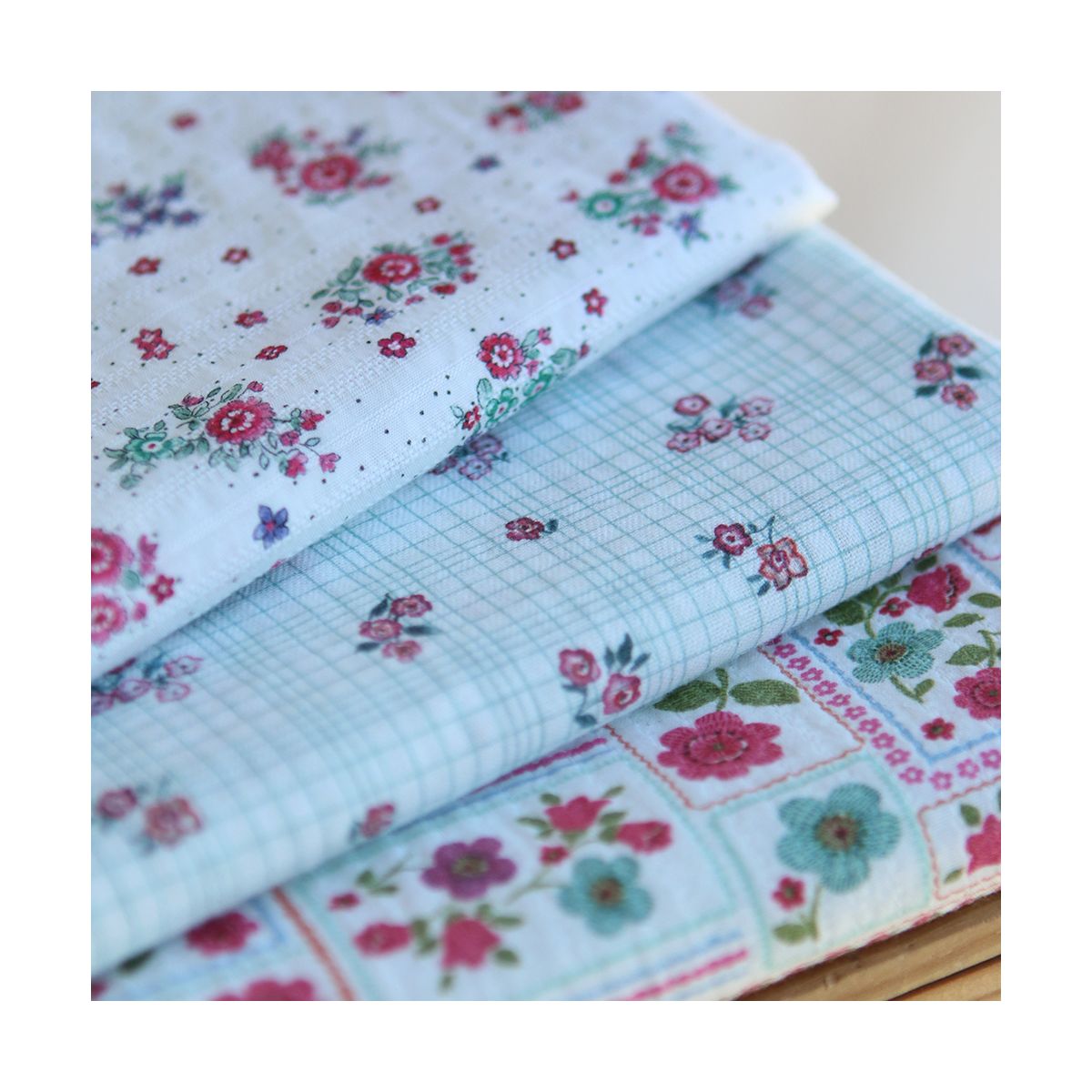 copie de Alicia - Tissu coton texturé imprimé bois de rose