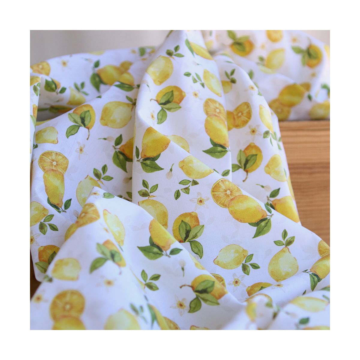 Soline - Popeline de coton imprimé citrons
