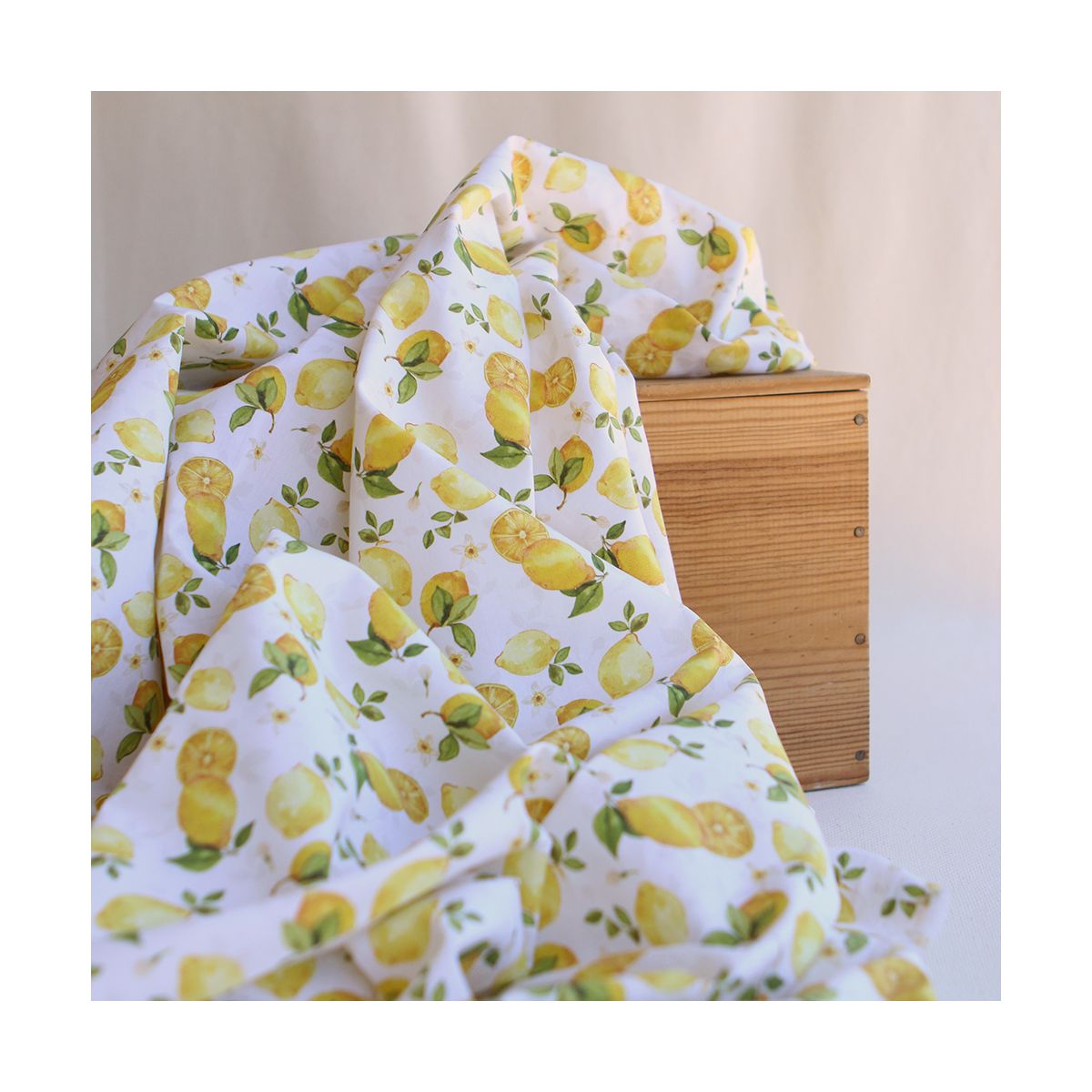 Soline - Popeline de coton imprimé citrons