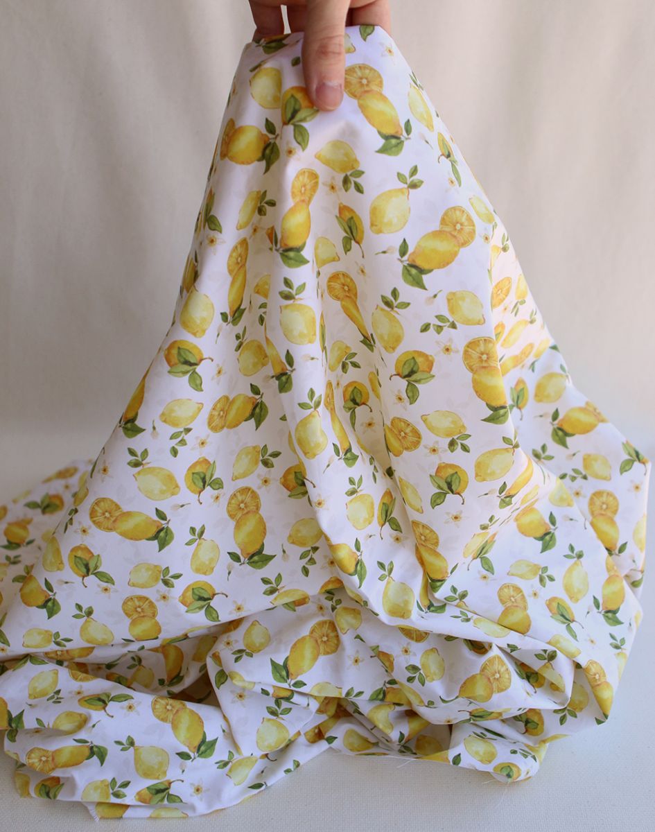 Soline - Popeline de coton imprimé citrons