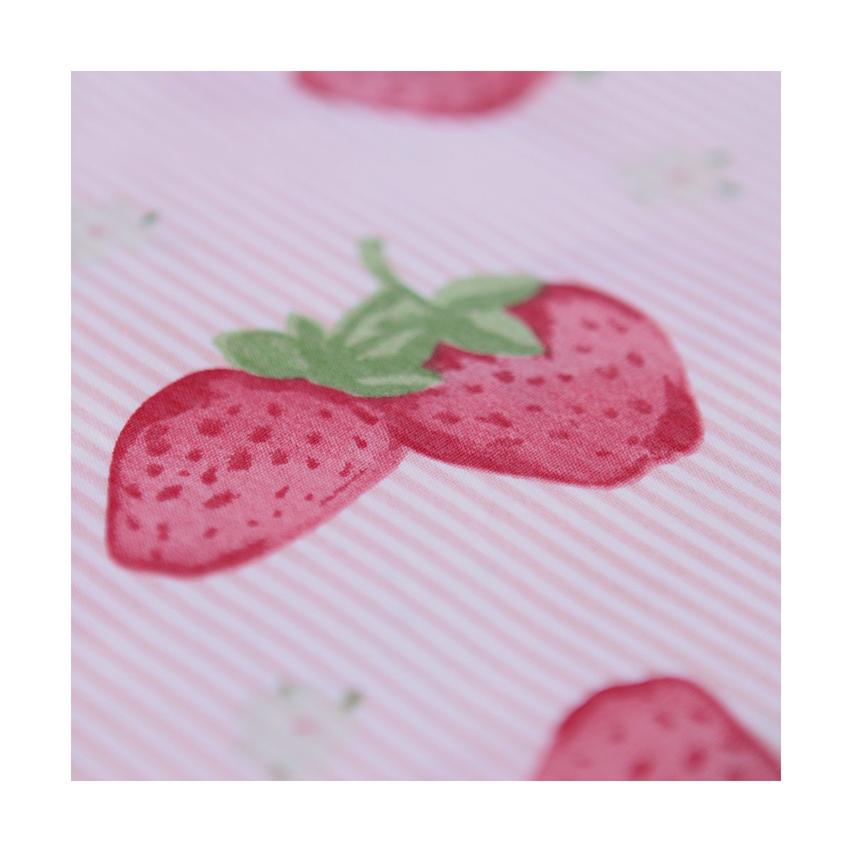 Cirafine - Popeline de coton imprimé rayures et fraises