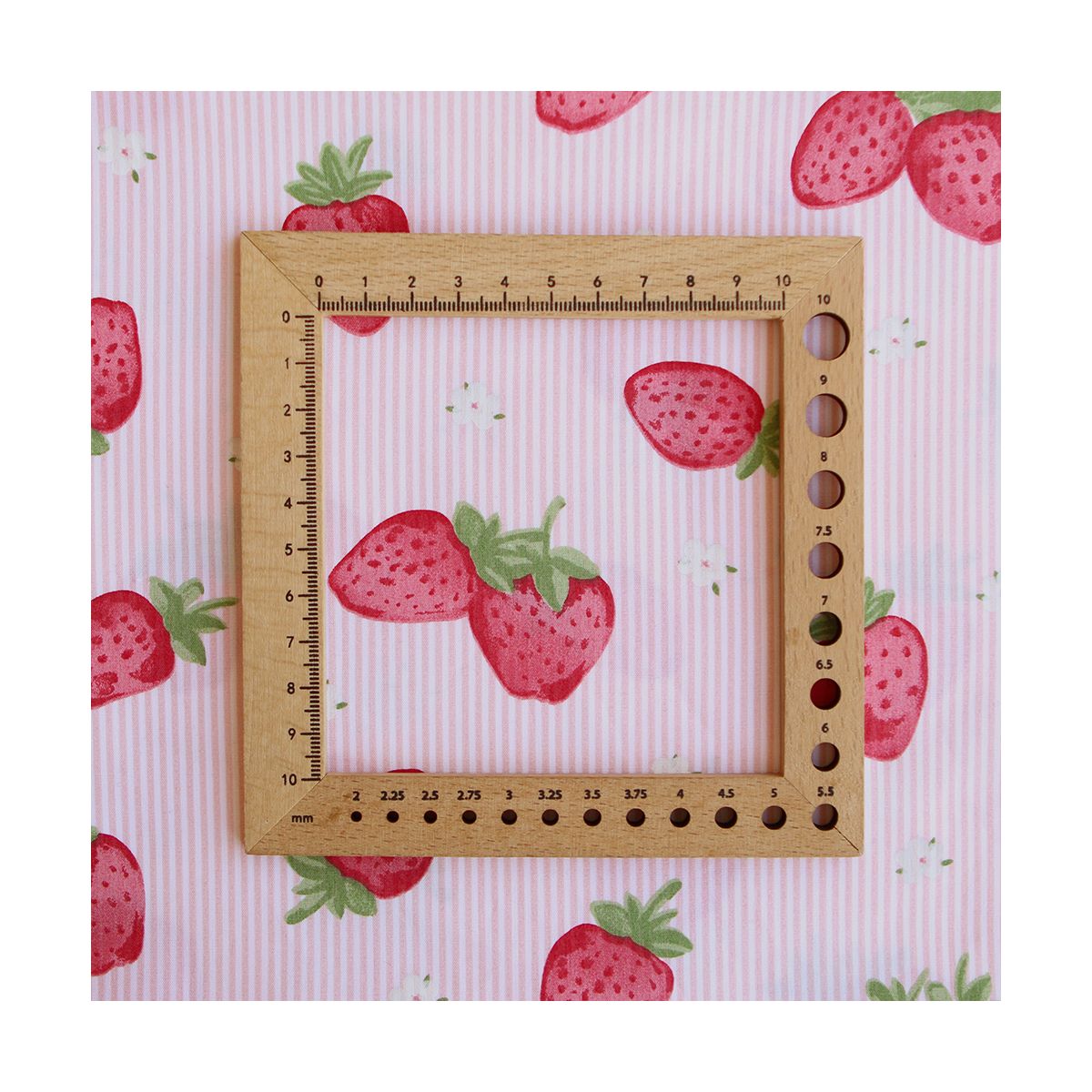Cirafine - Popeline de coton imprimé rayures et fraises