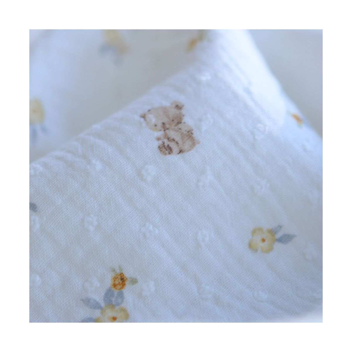 Noah - Double gaze de coton motif petits oursons