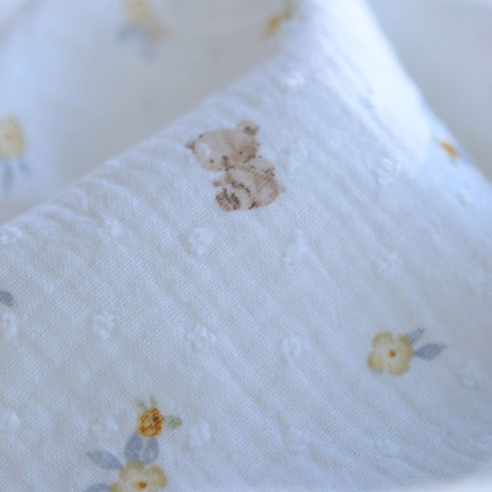 Noah - Double gaze de coton motif petits oursons
